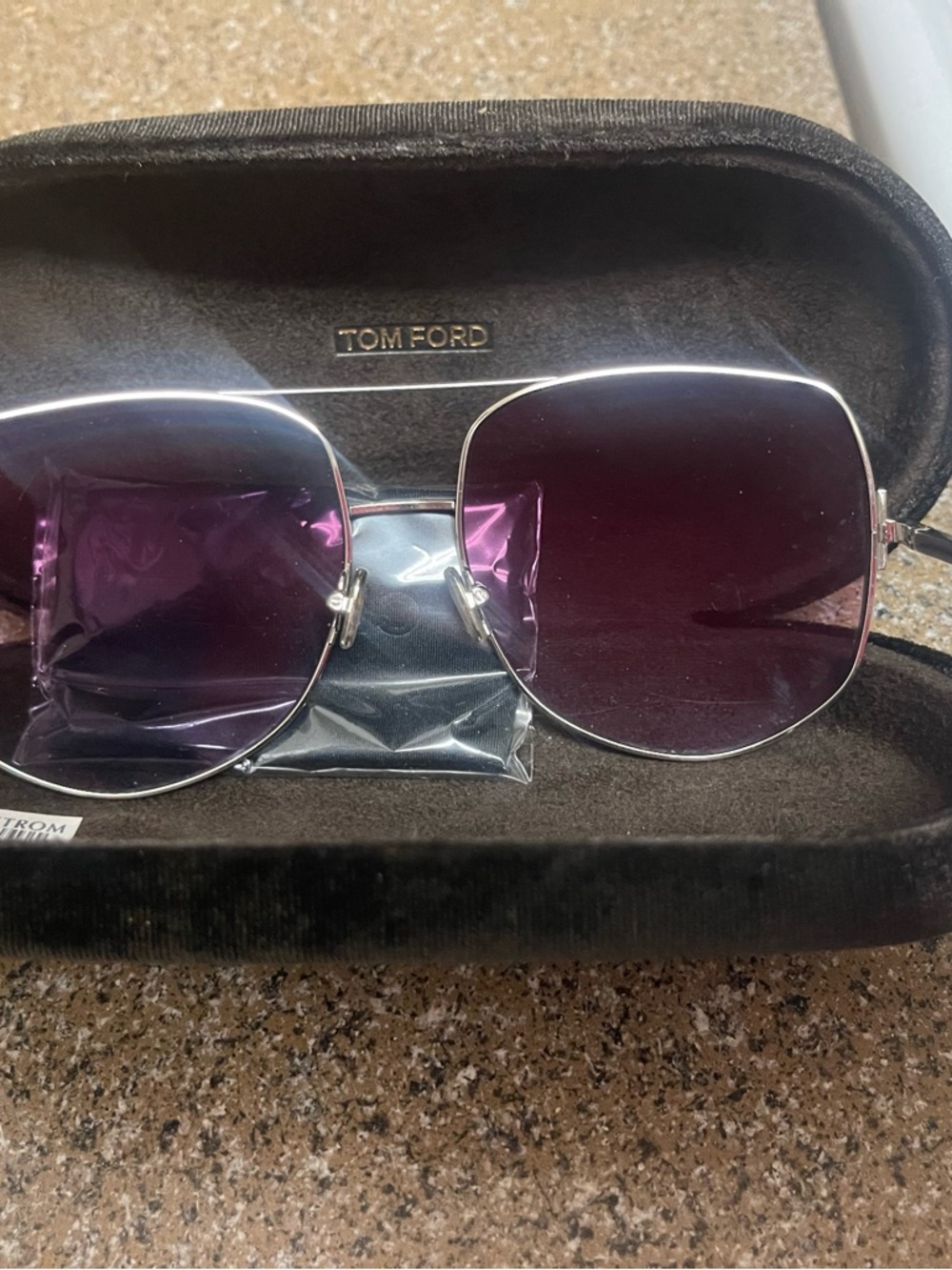 Tom Ford Lennox aviator sunglasses with purple tint